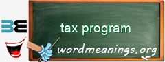 WordMeaning blackboard for tax program